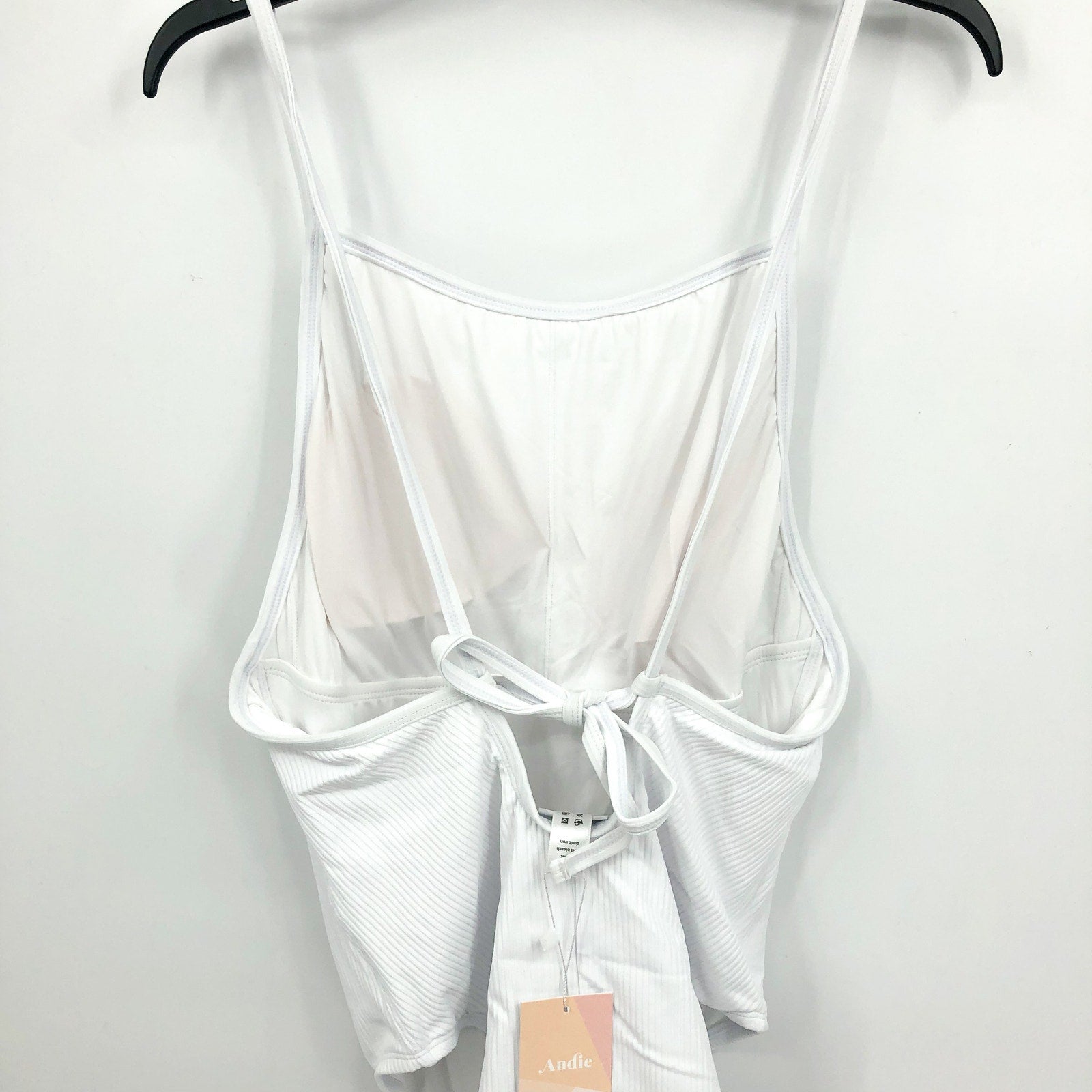 ANDIE SWIM Paloma One Piece Swimsuit XXL 18 Tall White Ribbed