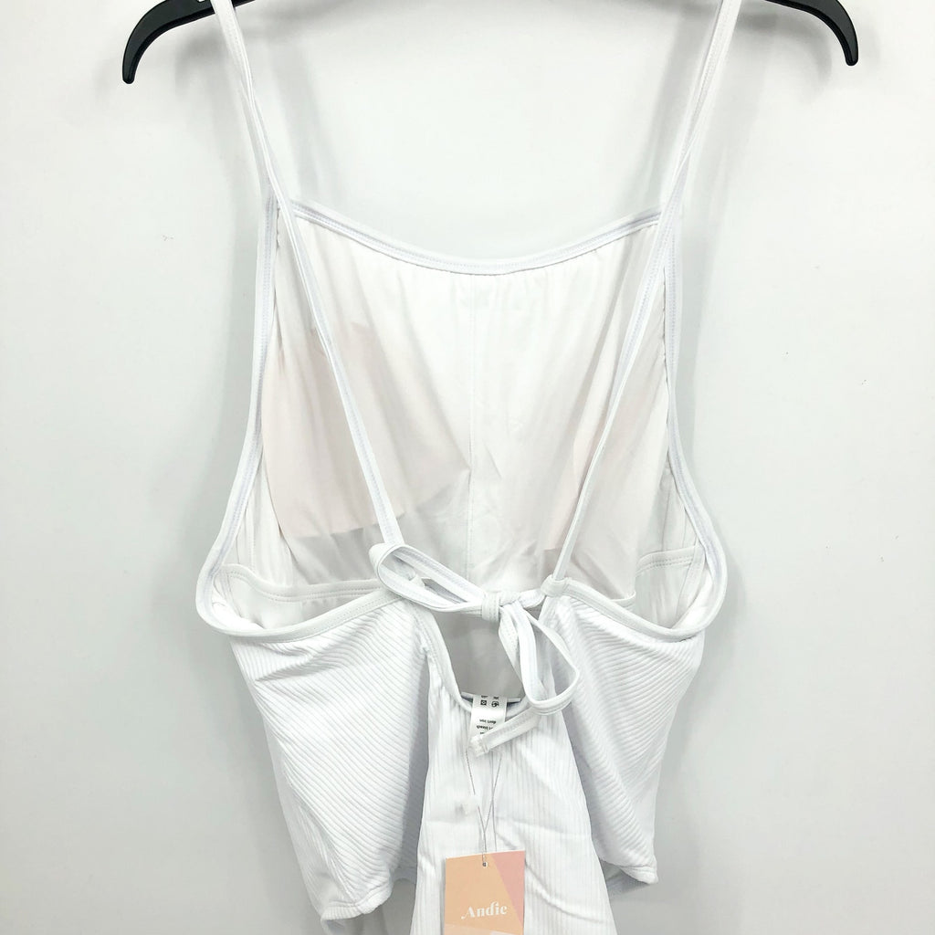 ANDIE SWIM Paloma One Piece Swimsuit XXL 18 Tall White Ribbed