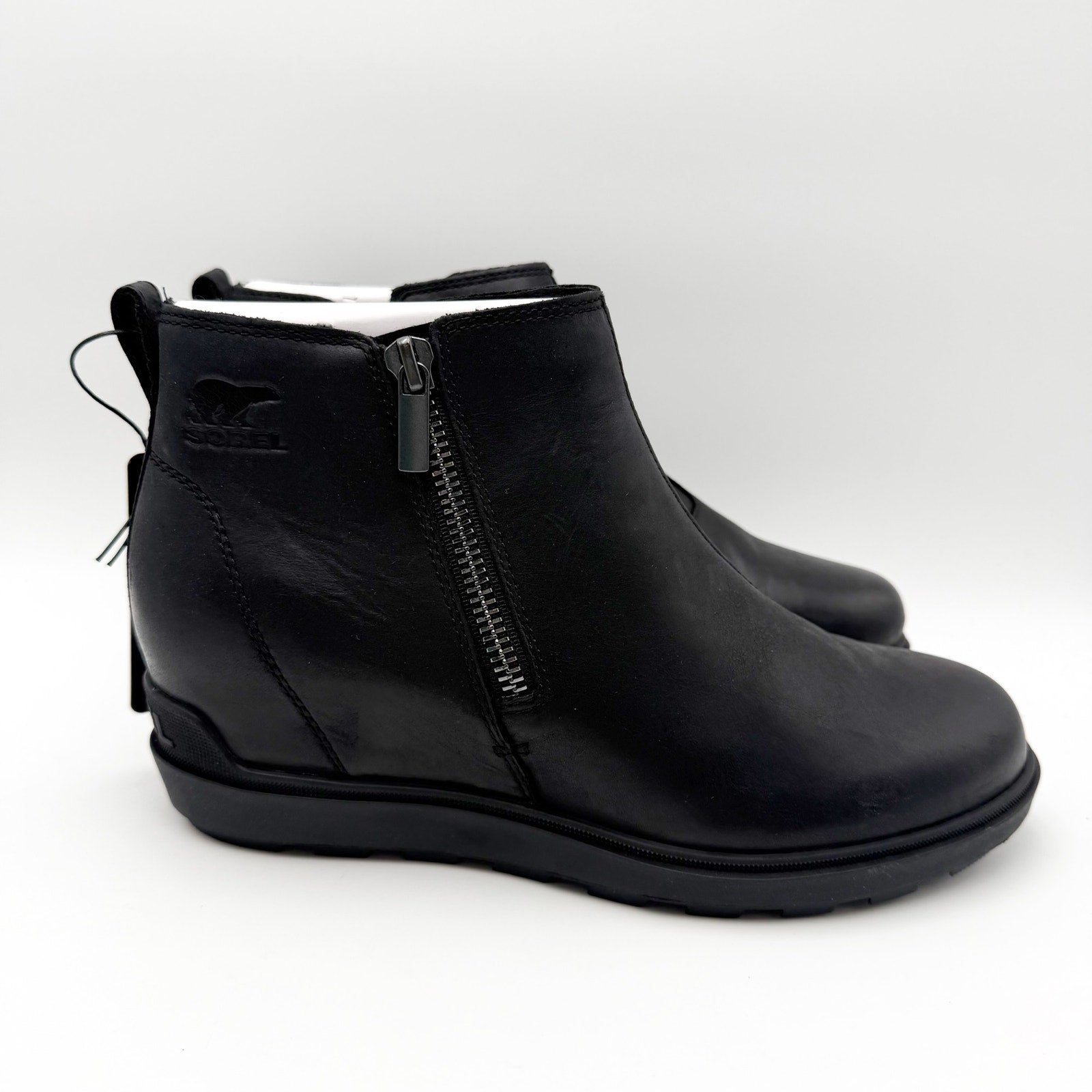 Sorel Womens Evie ll Chelsea Ankle Bootie US 10 Black Leather Waterproof NIB