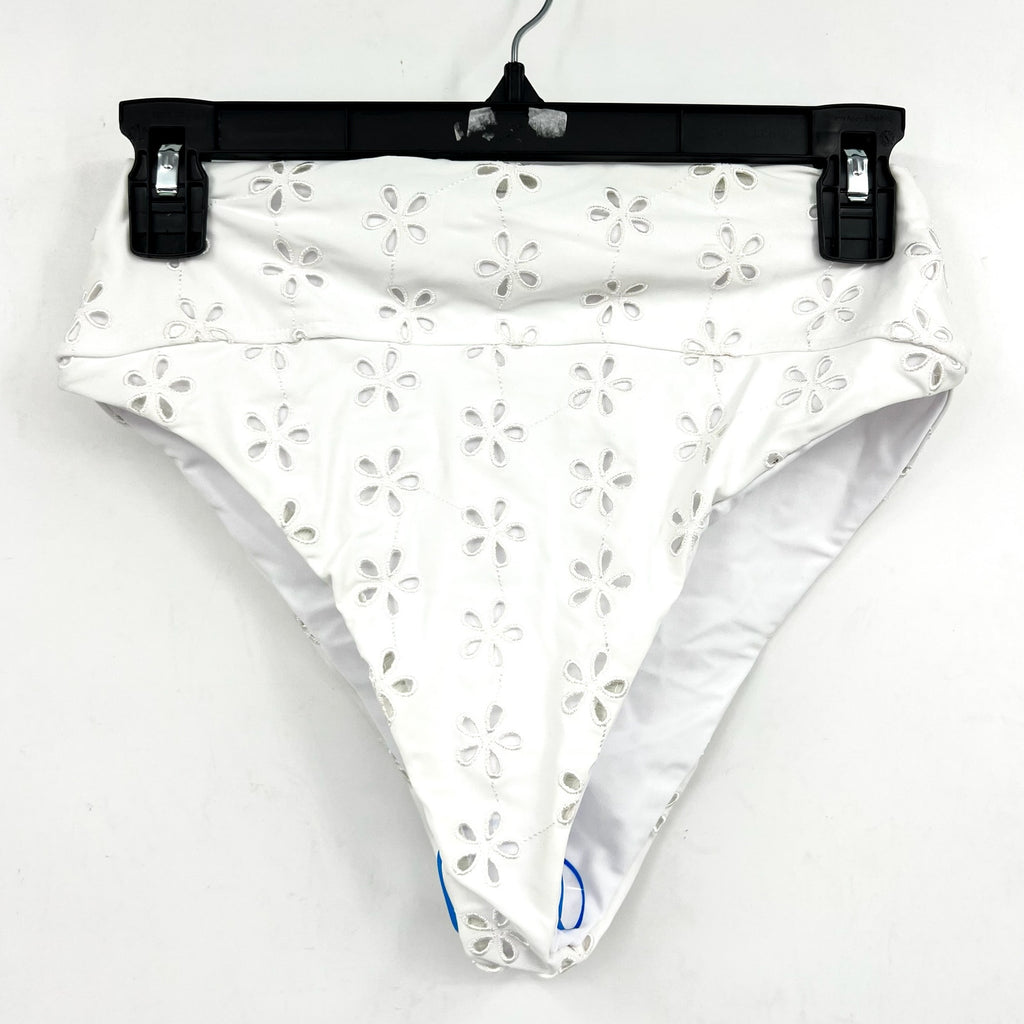 BEACH RIOT Women's Hazel Bikini Bottom Medium White Magnolia Eyelet NWOT