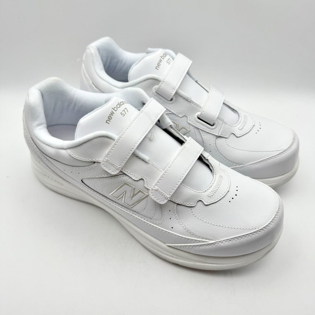 New Balance Mens 577 Sneakers US 14 White Leather Athletic Hook and Loop NIB