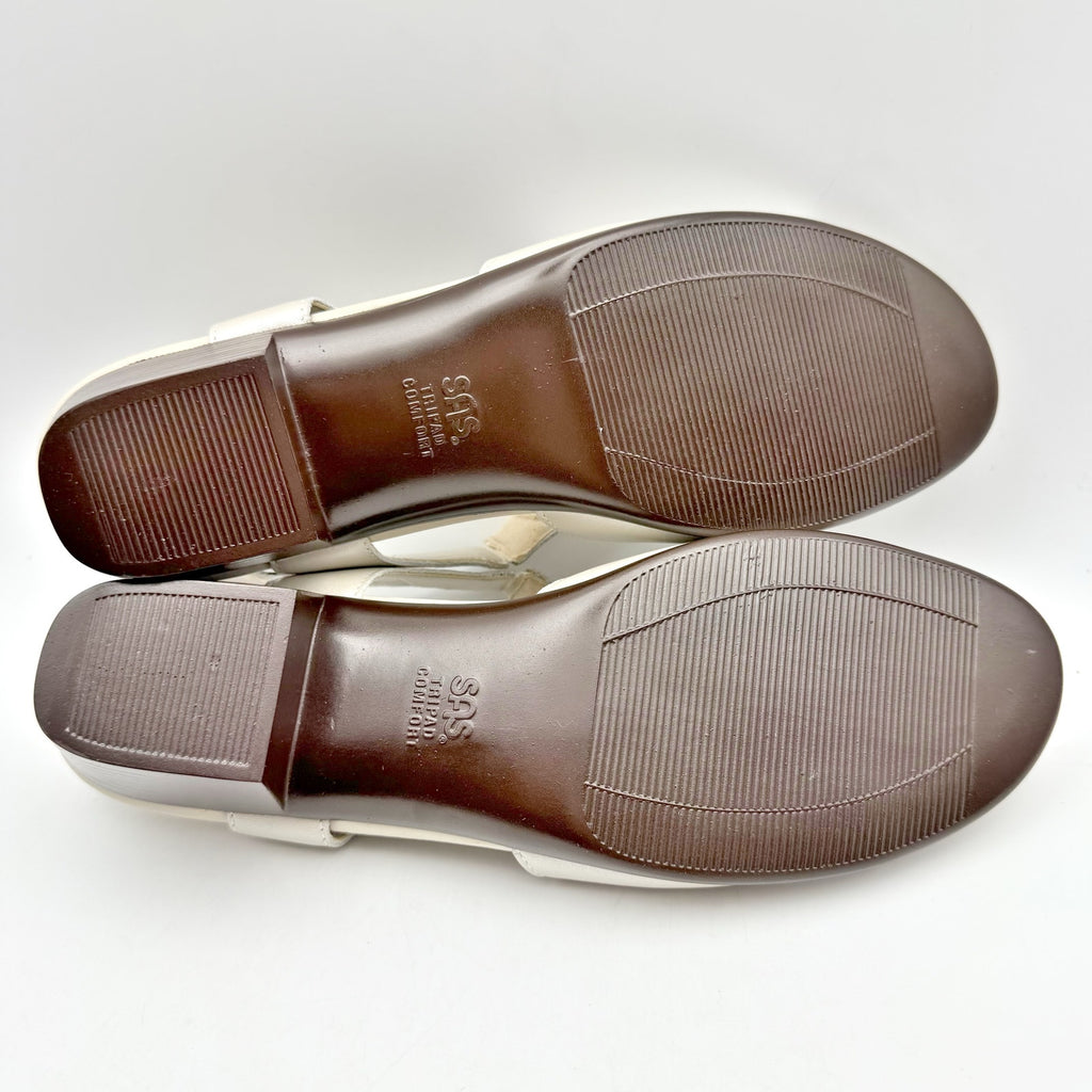 SAS Womens Suntimer Heeled Sandal US 11 Narrow Cream Leather NIB
