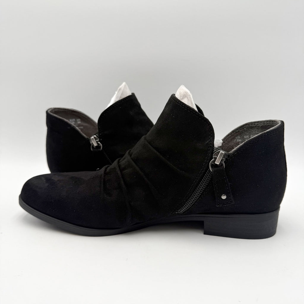 Dr. Scholls Womens Rae Ankle Booties Size 7.5 M EU 38 Black Microsuede NIB