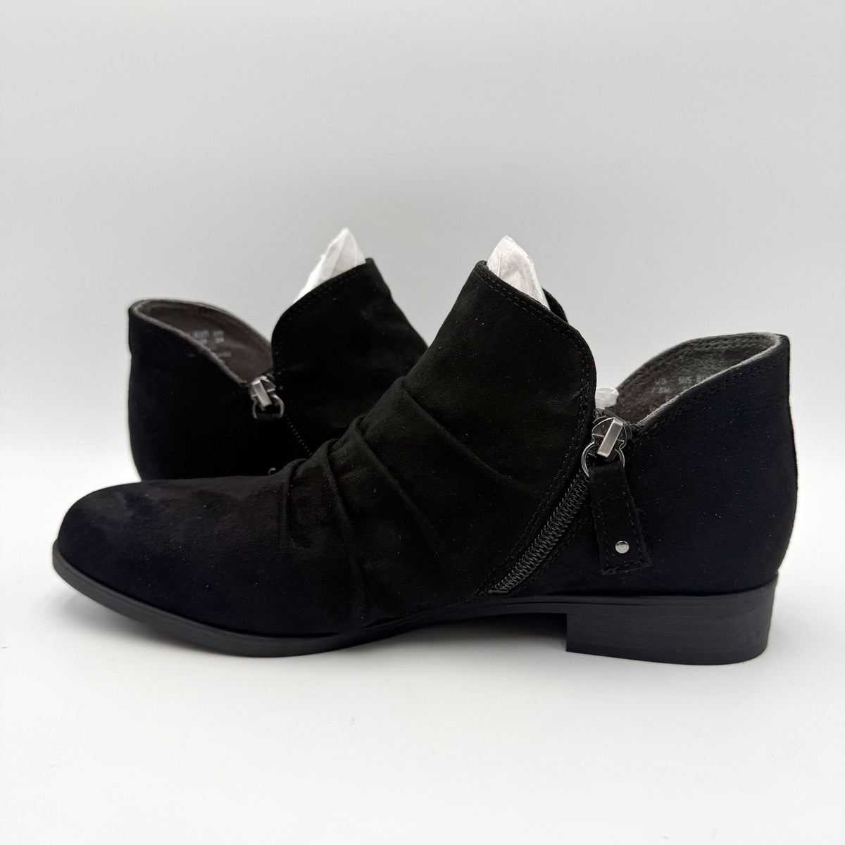 Dr. Scholls Womens Rae Ankle Booties Size 7.5 M EU 38 Black Microsuede NIB