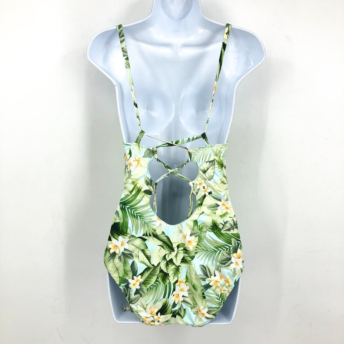 TOMMY BAHAMA Paradise Frond Reversible One-Piece Swimsuit Size 4 Green White NWT