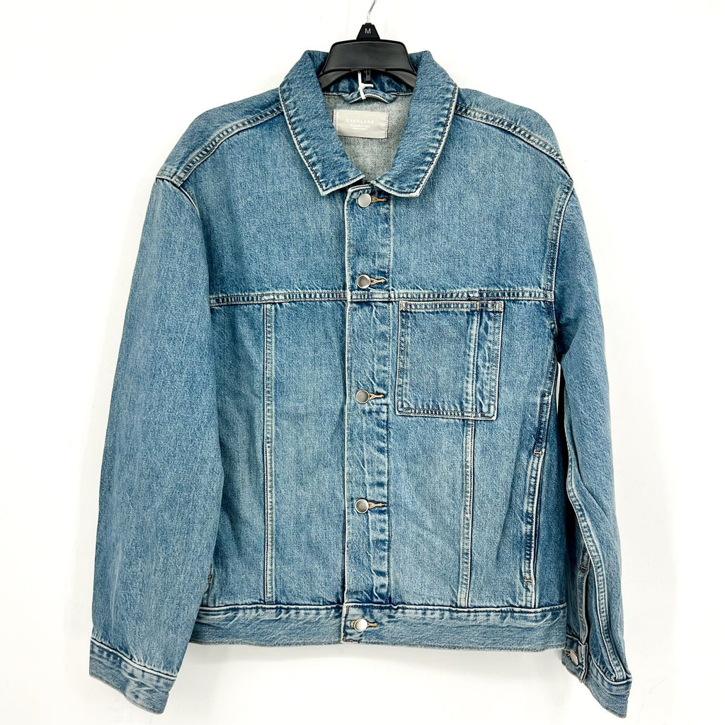 EVERLANE Unisex Everyone Denim Jacket Small Broken in Blue Organic Cotton NWT