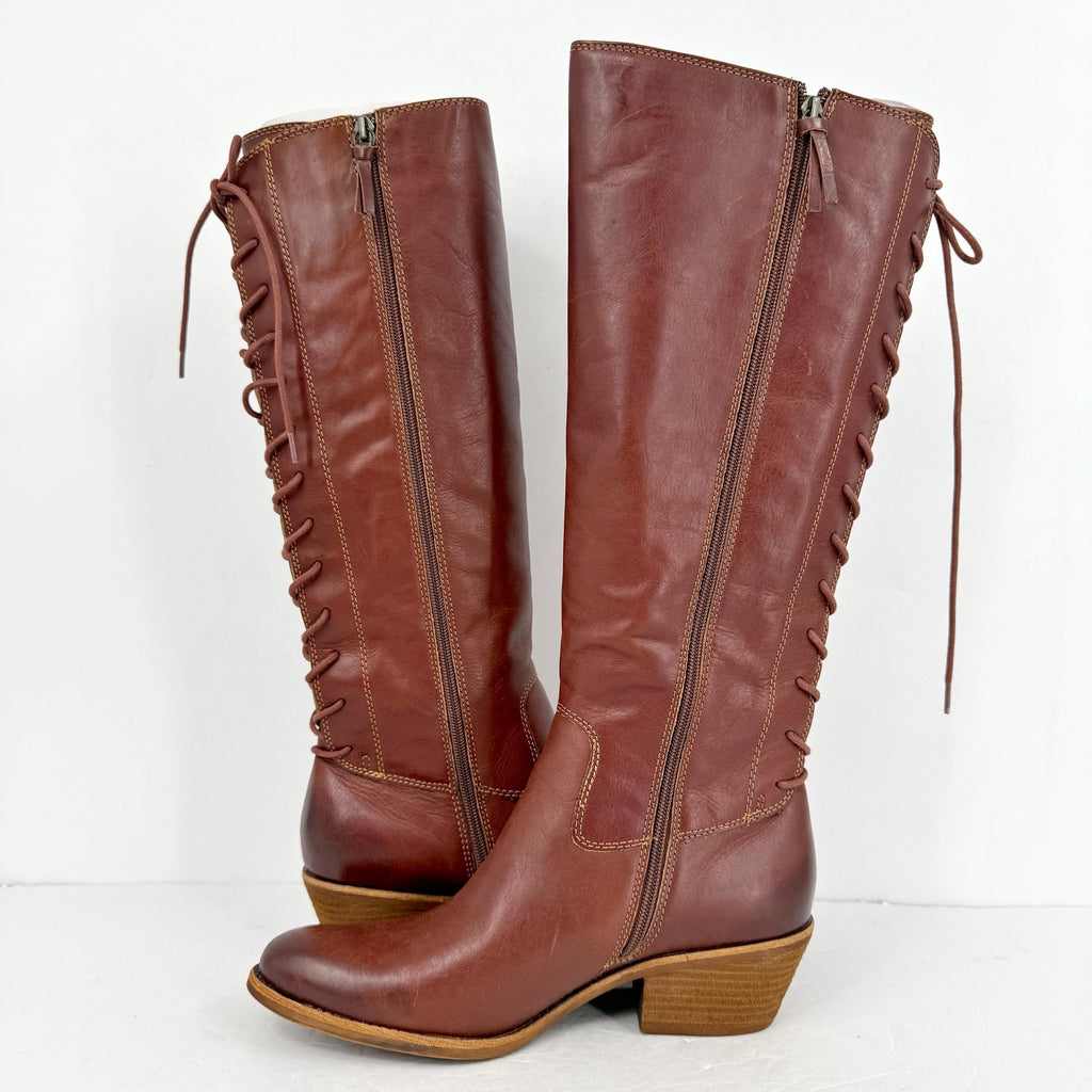 Sofft Women Sharnell II Knee High Boots US 9 Dark Brown Leather Waterproof NWOB
