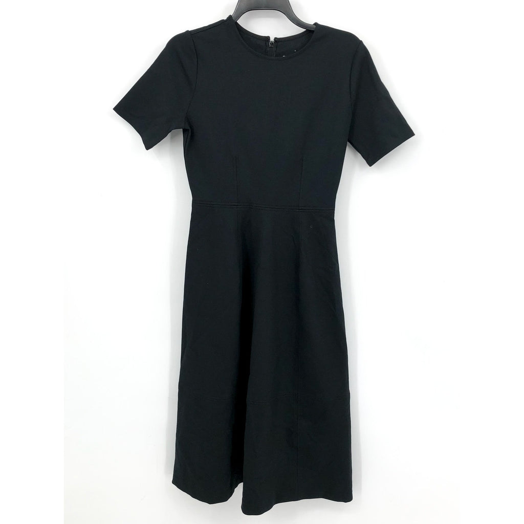EVERLANE Women's The Dream Short-Sleeve Bell Dress Medium Black Midi NWT