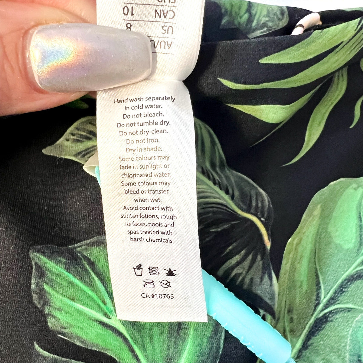 SEA LEVEL SWIM Women's Lotus Mid Rise Bikini Bottom Size 8 Black Green Print NWT