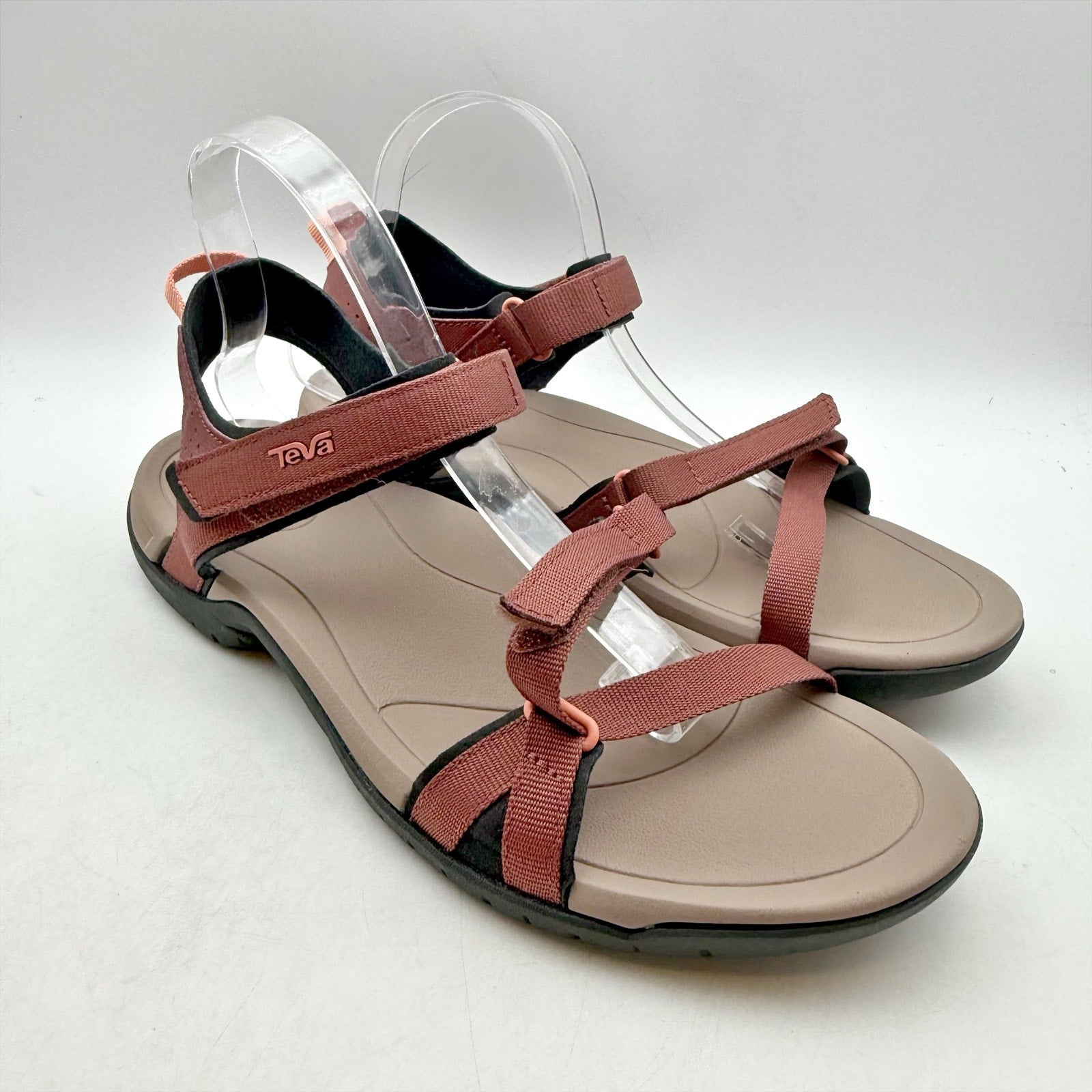 TEVA Womens Verra Sport Sandals Size 11 EU 42 Red Brown Quick Dry NIB