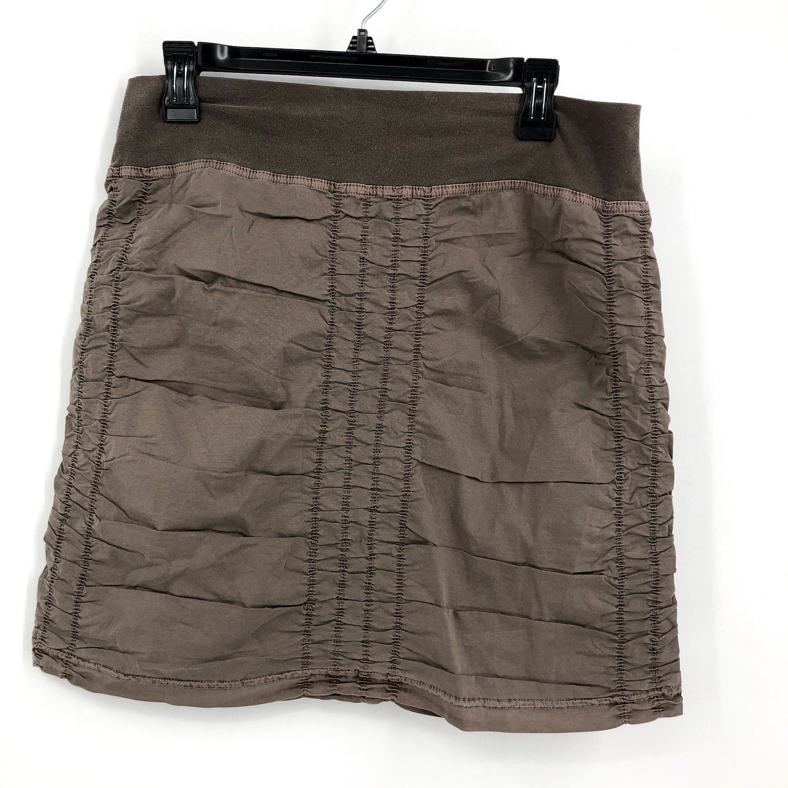 XCVI Women's The Solid Trace Skirt Medium Brown Mink Pull-On Casual NWT