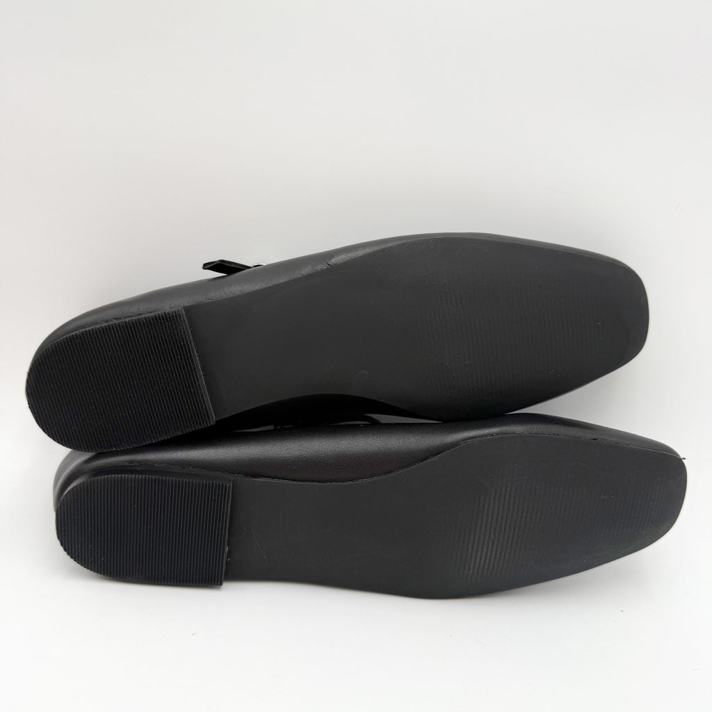 Steve Madden Womens Maple Flats Size 7.5 M Black Leather Mary Jane NWOB
