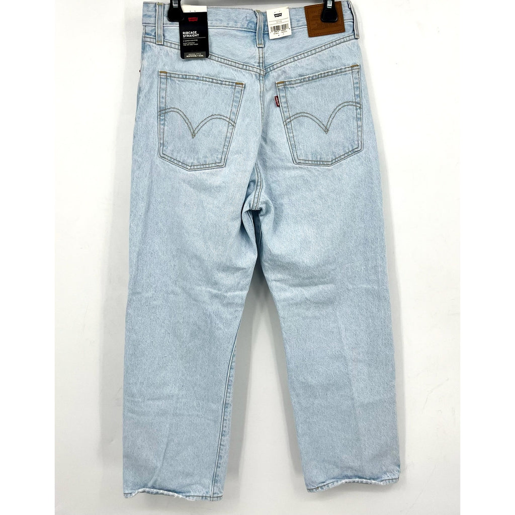 LEVI'S Women's Ribcage Straight Ankle Jeans 29x27 US 8 Light Wash 72693-0110 NWT