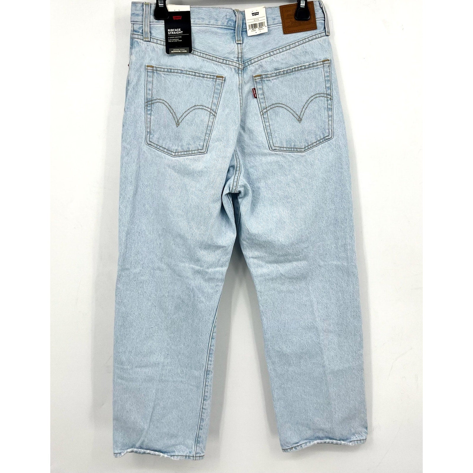 LEVI'S Women's Ribcage Straight Ankle Jeans 29x27 US 8 Light Wash 72693-0110 NWT