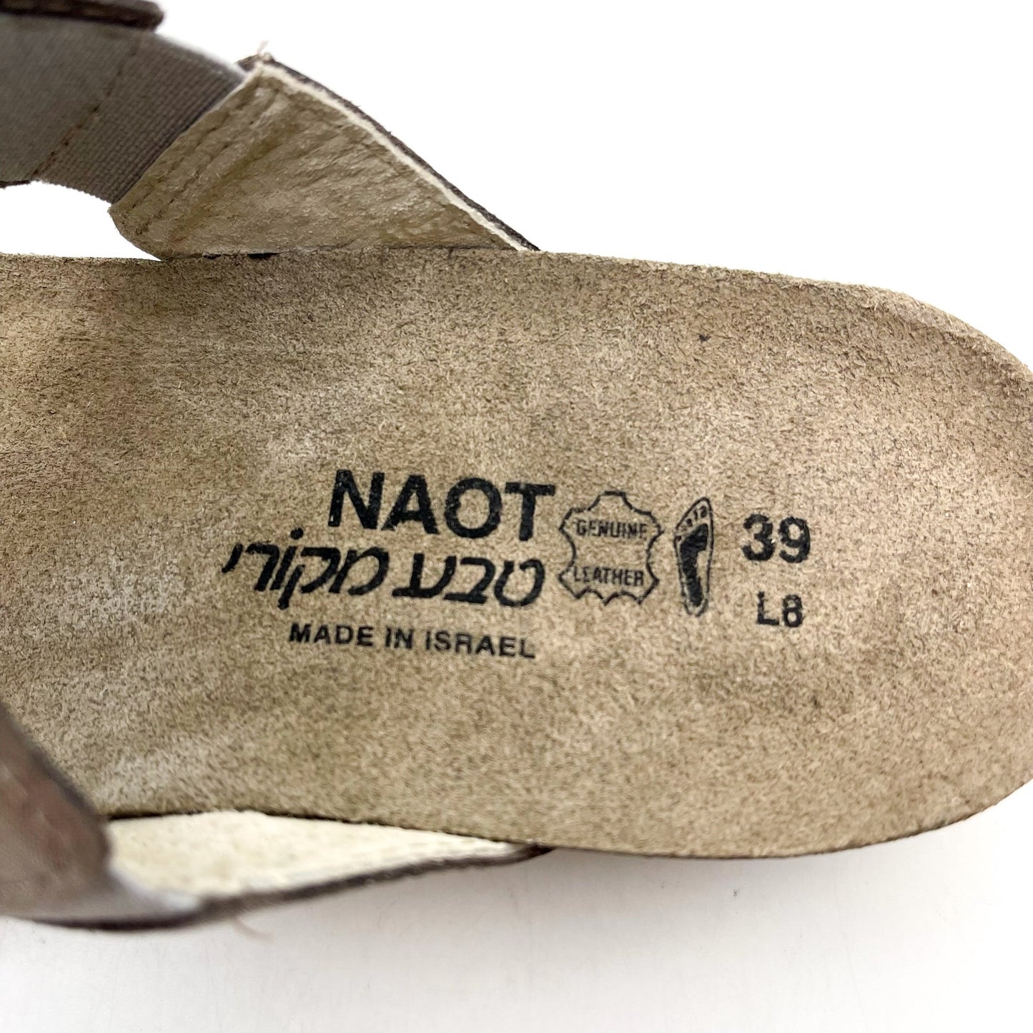 NAOT Womens Ashley Wedge Sandals EU 39 US 8 Silver Leather Rhinestone NWOB