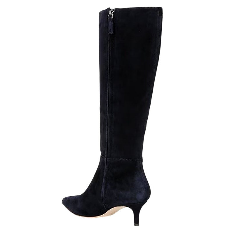 Lauren Ralph Lauren Womens McKay Knee High Boots Size 6 B Navy Blue Suede NIB