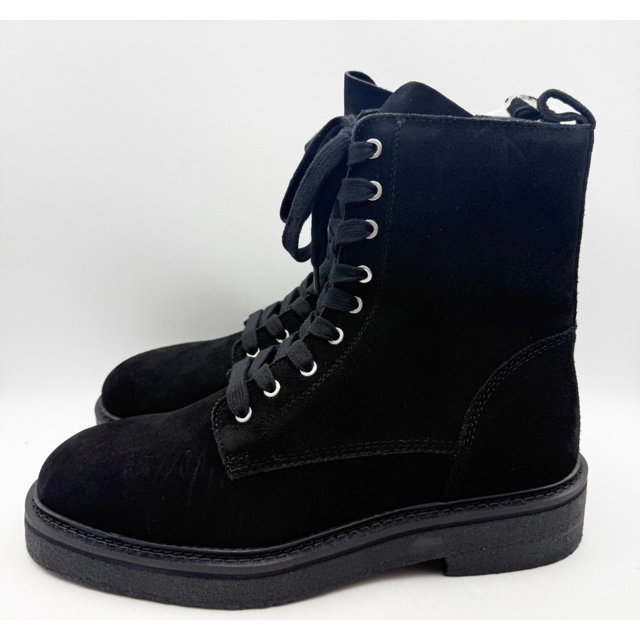Saint Morta Men's Chunky Boots Size 12 EU 46 Black Suede Lace Up NIB