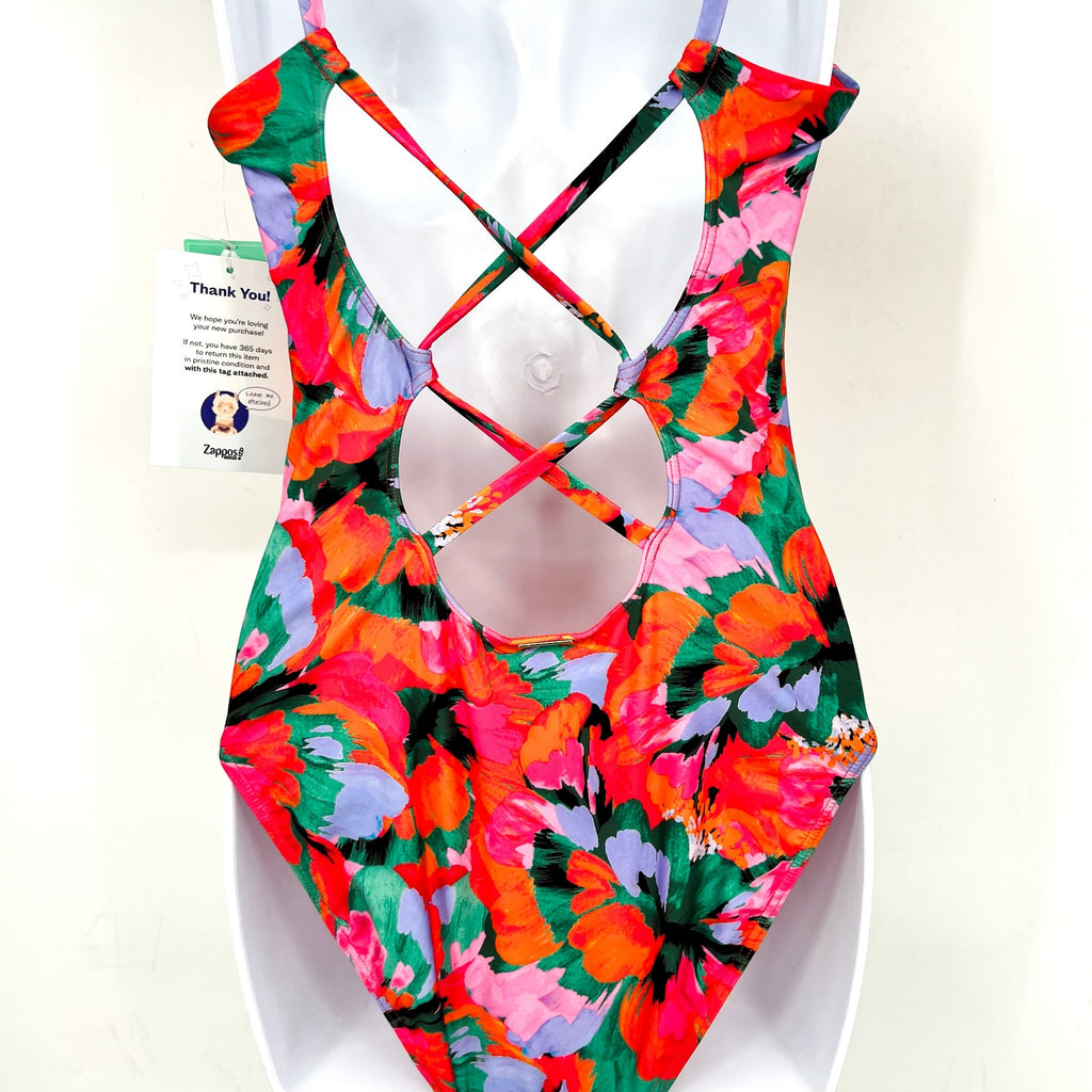 SUNSETS Womens Veronica One Piece Swimsuit Small Red Floral Hummingbird Cove NWT