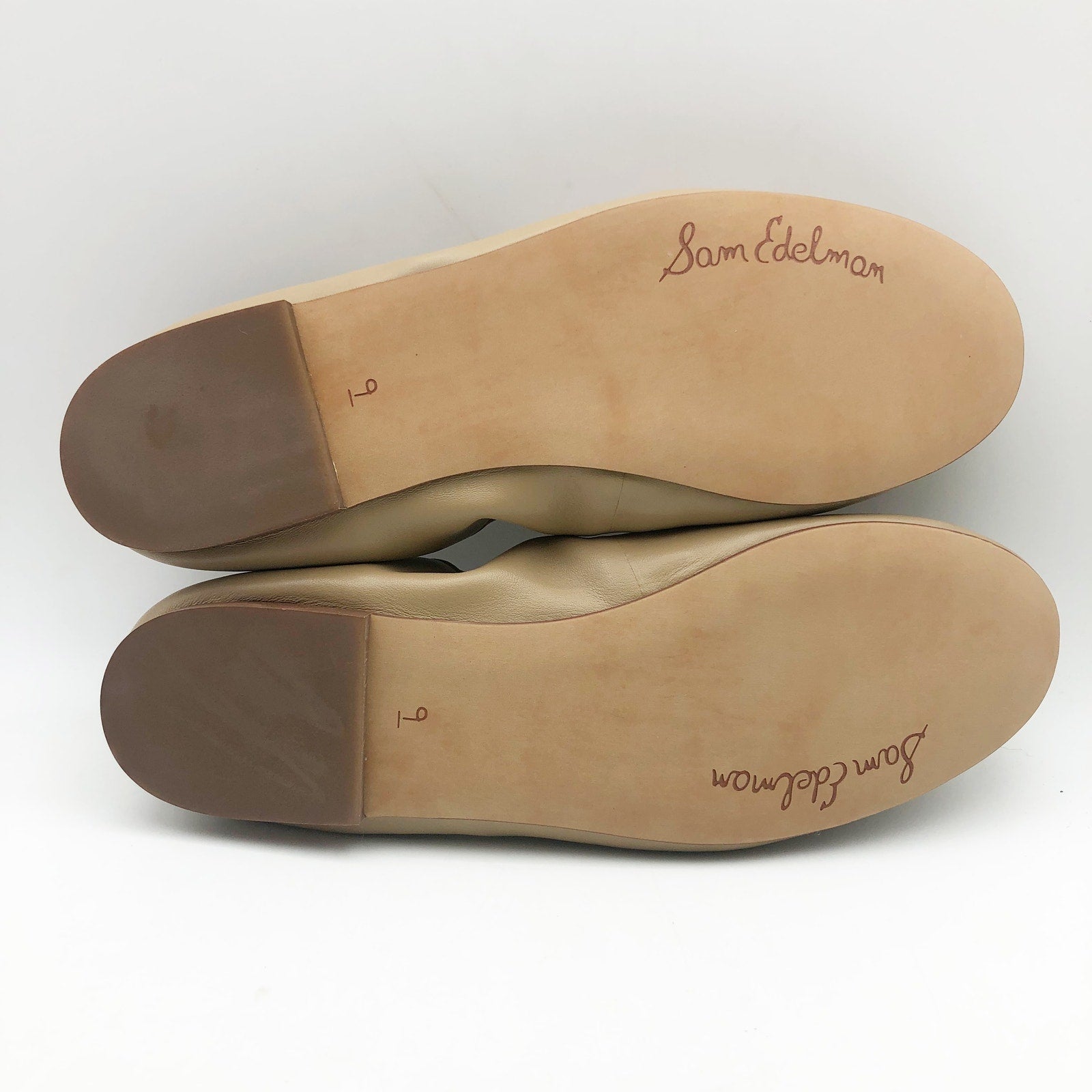 Sam Edelman Womens Felicia Cushioned Ballet Flats US 9 Beige Leather NIB