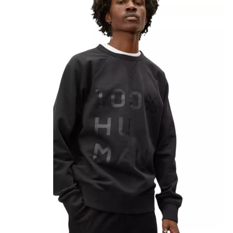 EVERLANE Unisex French Terry Sweatshirt XS Black 100% Human Typography NWT