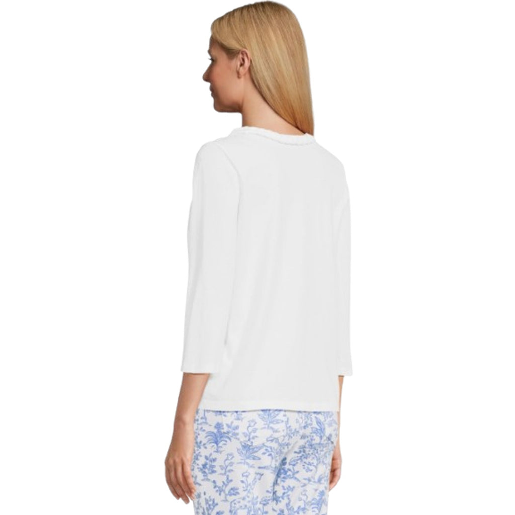 LILLY PULITZER Women's Paulson Knit Top Small Resort White 3/4 Sleeves NWT