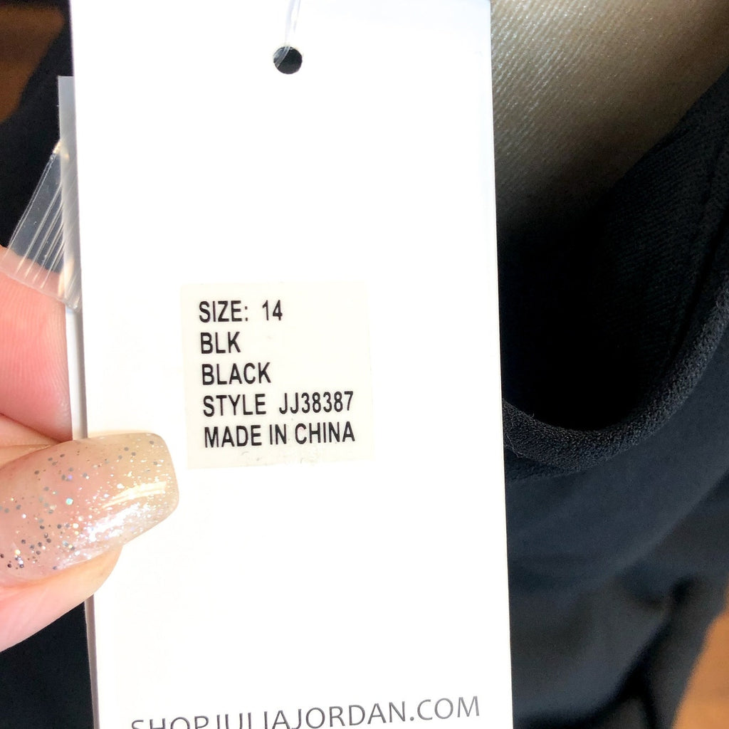 JULIA JORDAN Women's Twist Halter Sheath Dress Size 14 Black Sleeveless NWT