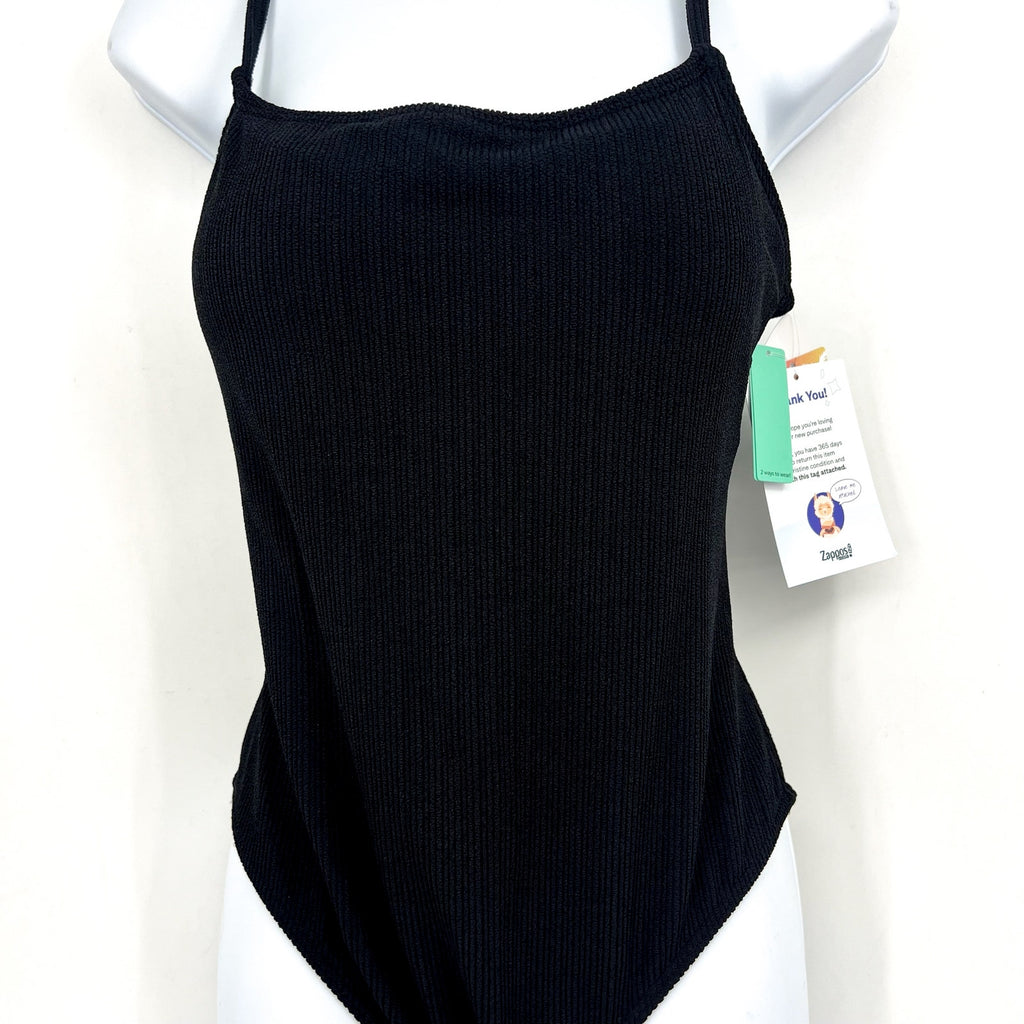 Pacifica x SUNSETS Women's Ariel One Piece Swimsuit Large Black Rib NWT
