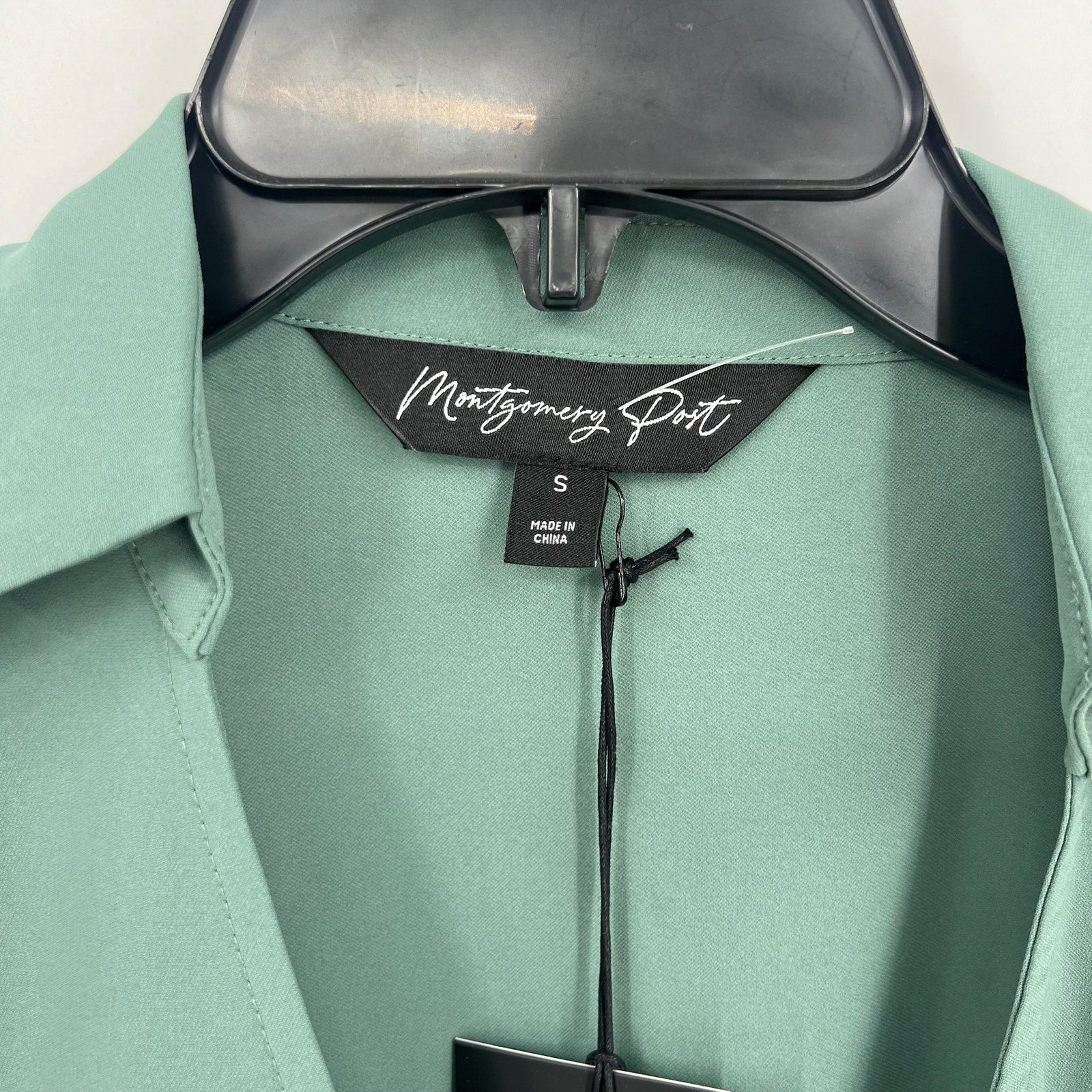 MONTGOMERY POST Womens Wrap Sleeve Blouse Small Green Three Quarter NWT