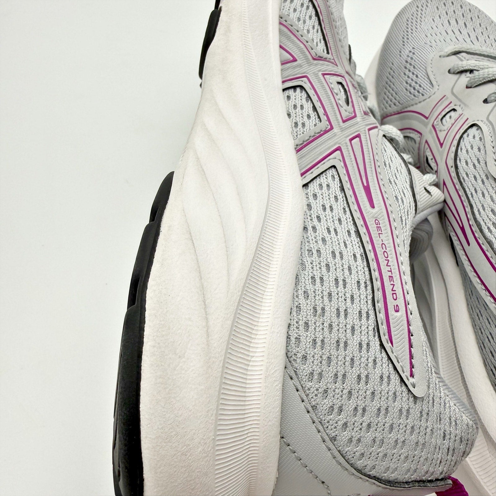 ASICS Womens GEL-Contend 9 Running Sneakers US 7 Wide Grey Purple Athletic NIB