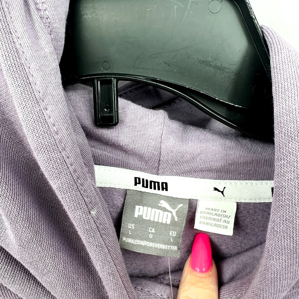 PUMA Womens Essentials Big Logo Hoodie Large Purple Pale Plum Sweatshirt NWT