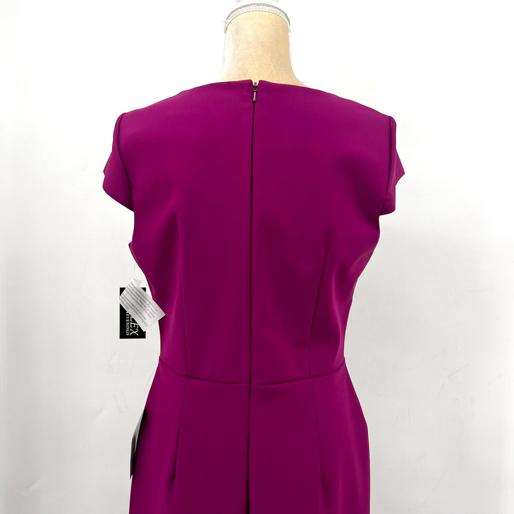 Alex Evenings Women's Short Cascade Sheath Dress Size 12 Pink Passion NWT