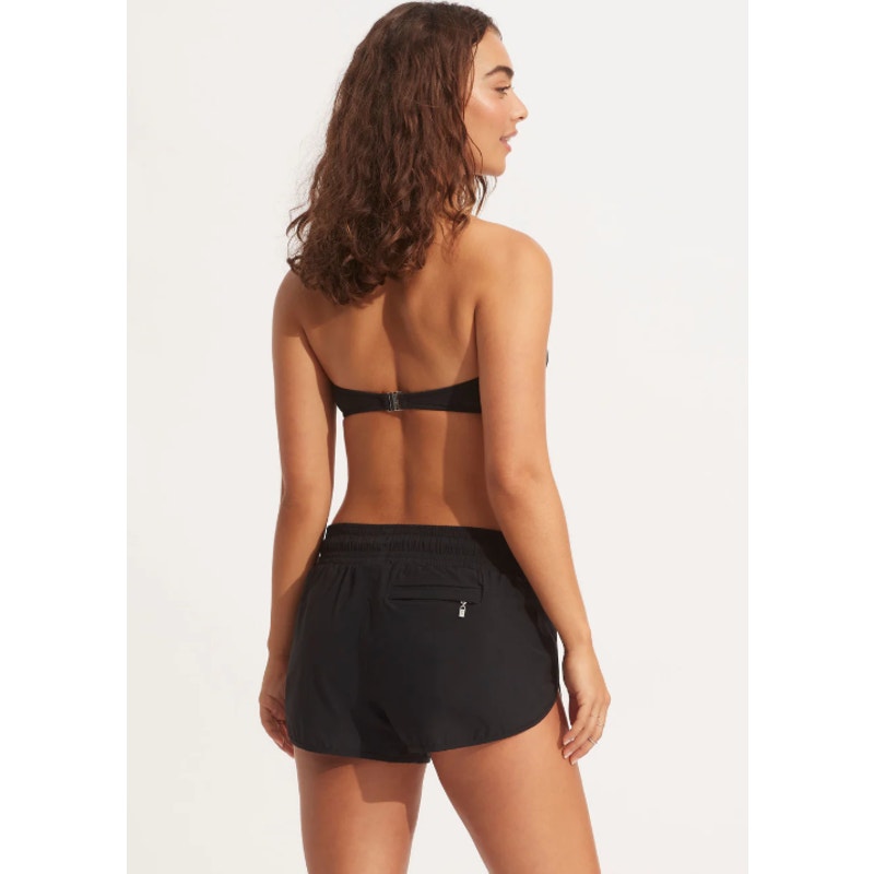 SEAFOLLY COLLECTIVE Women's Active Boardshorts Size 4 XS Black Drawstring NWT