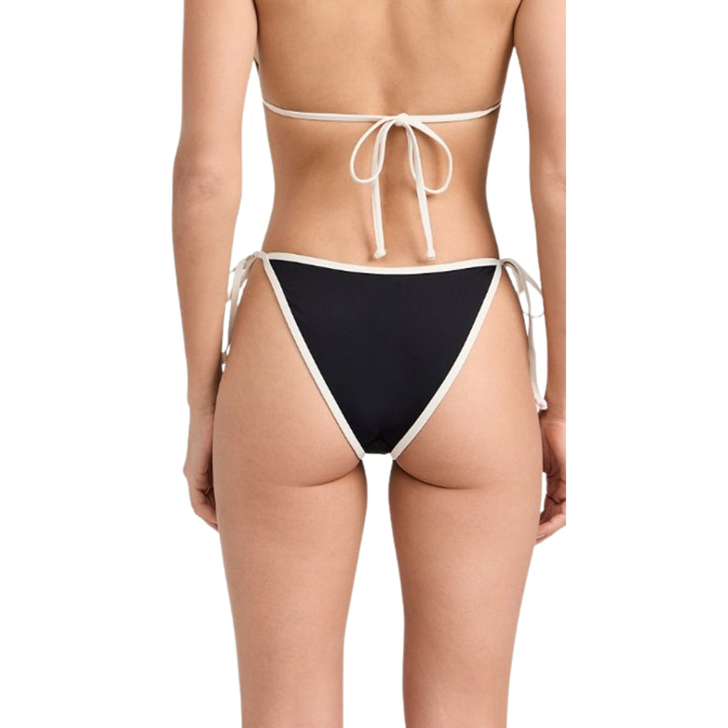 L*Space Women's Levy Classic Bikini Bottoms Small Black White Adjustable Tie NWT