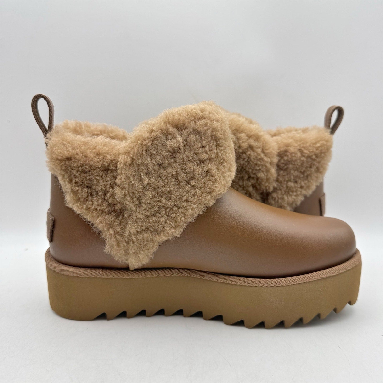 UGG Womens Ultra Mini Alina Ankle Bootie US 5 EU 36 Chestnut Brown Leather NIB