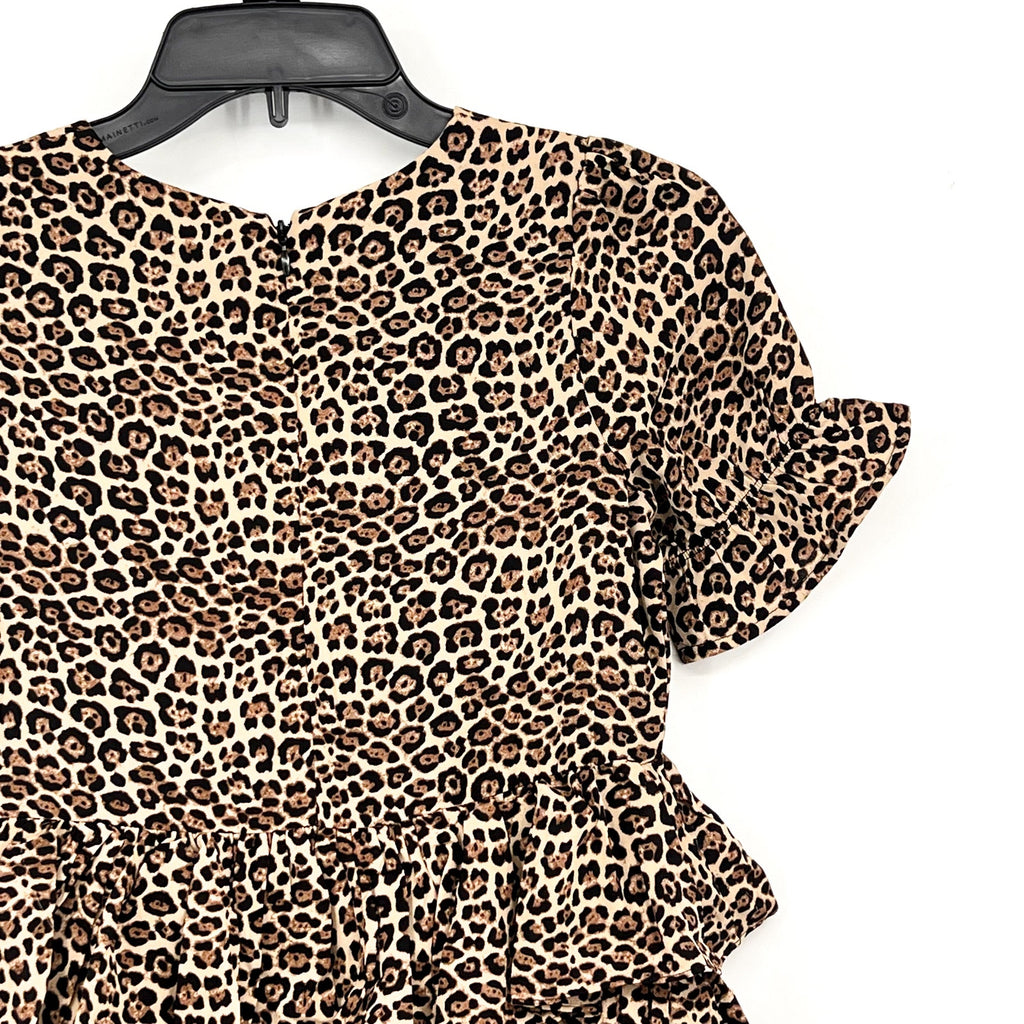 BARDOT Girl's Tia Rara Tiered Dress LARGE Size 16 Leopard Print Ruffle NWT