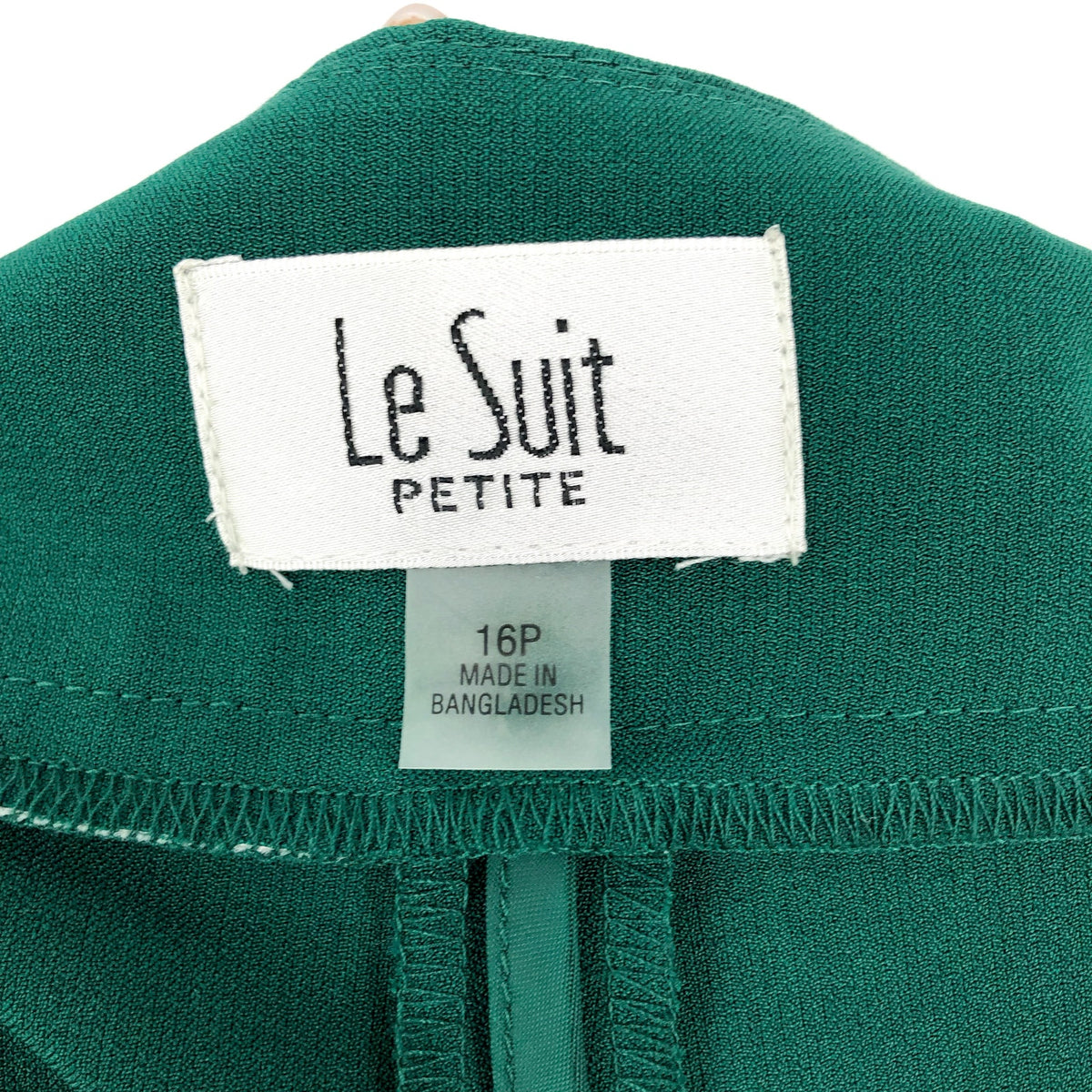 LE SUIT Womens Slim Straight Suit Pants Size 16 Petite Emerald Green Stretch NWT