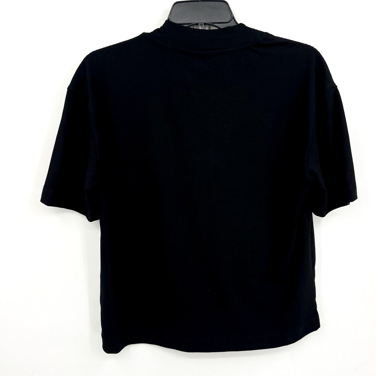 VARLEY Women's Kasey Mock Placket Rib Tee Small Black Short Sleeve NWT