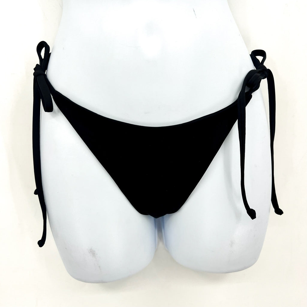 BECCA Women's Color Code Side Tie Bikini Bottoms Medium Black Adjustable NWT