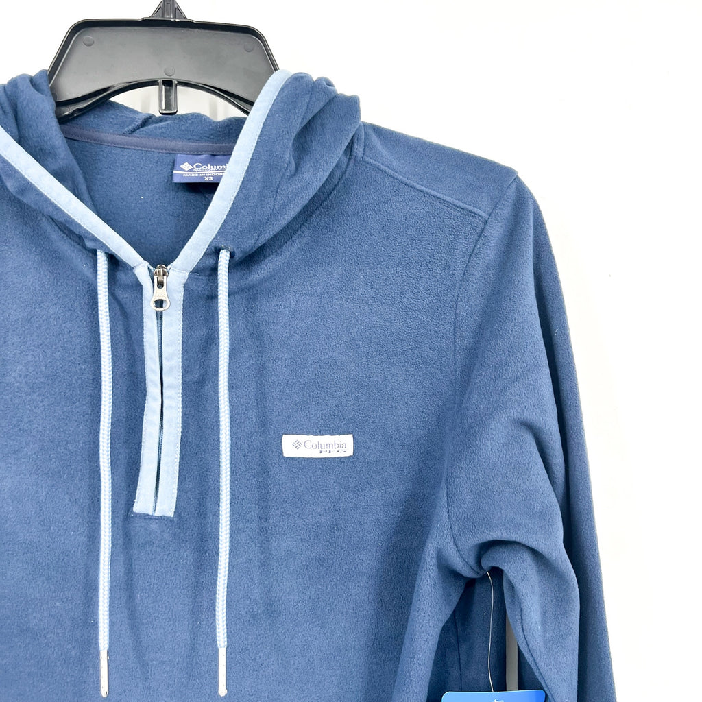 Columbia Womens Tidal Fleece Hoodie XS Blue Pocket Pullover NWT