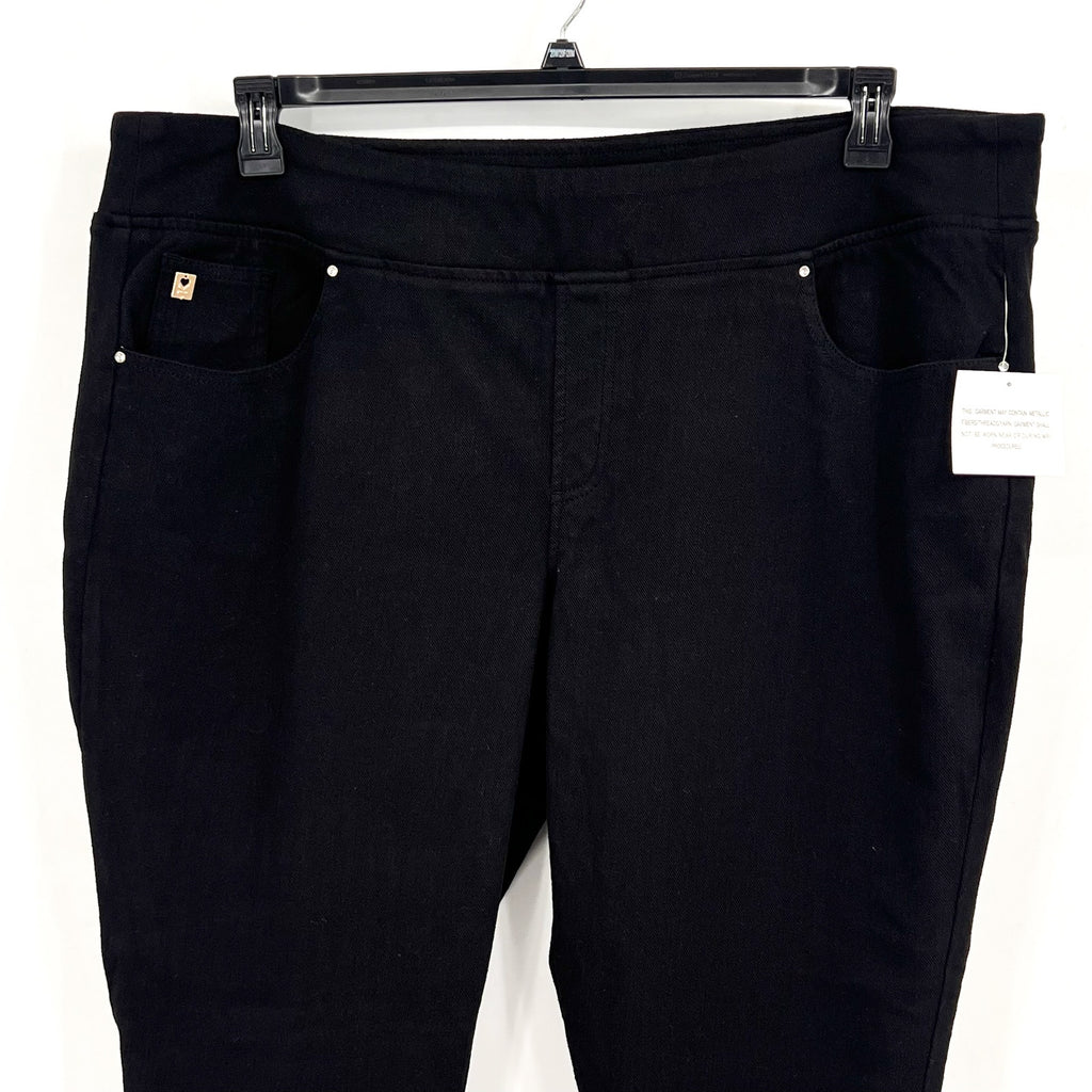 BELLE BY KIM GRAVEL Women's Flexibelle Capri Jeans 26W Black NWOT