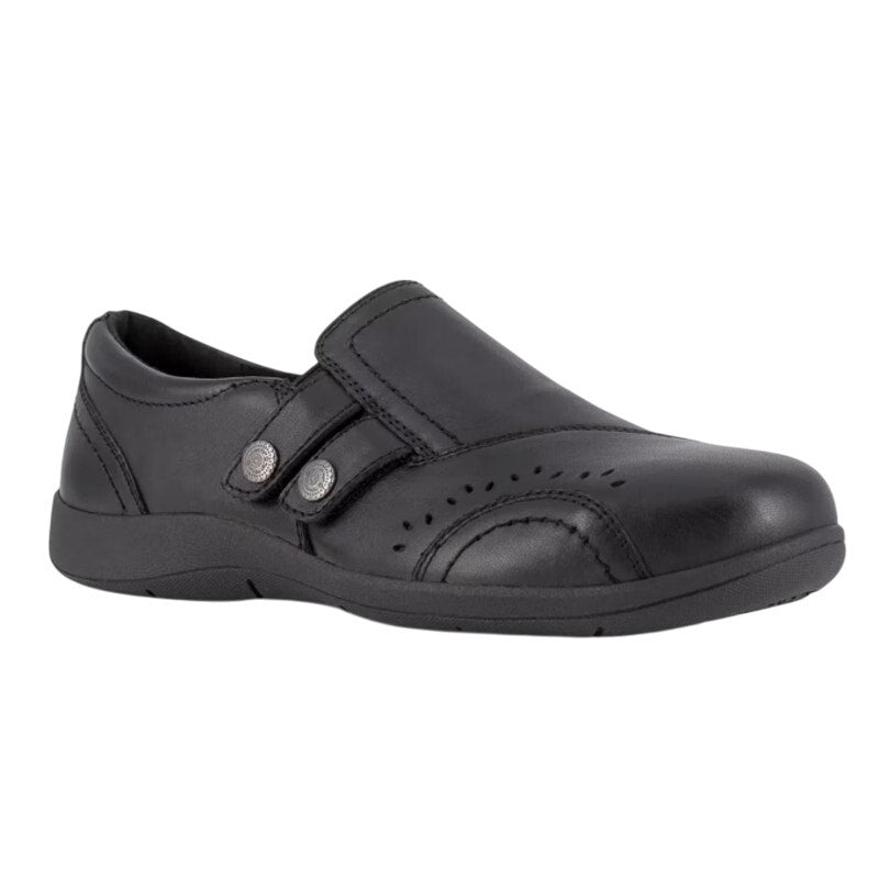 Rockport Womens Daisey Work Slip-On Shoe US 5.5 Wide Black Leather Alloy Toe NIB