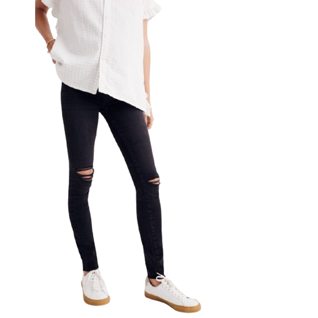 MADEWELL Maternity Over-the-Belly Skinny Jeans Size 25 Black Sea G7394 NWT