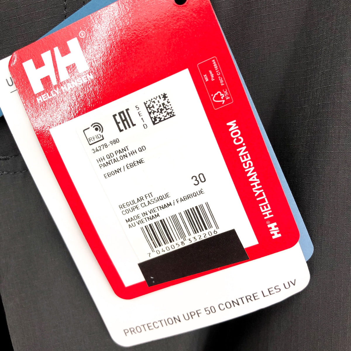 HELLY HANSEN Men's HH Quick Dry Pants 30X31 Grey Ebony Lightweight Outdoor NWT