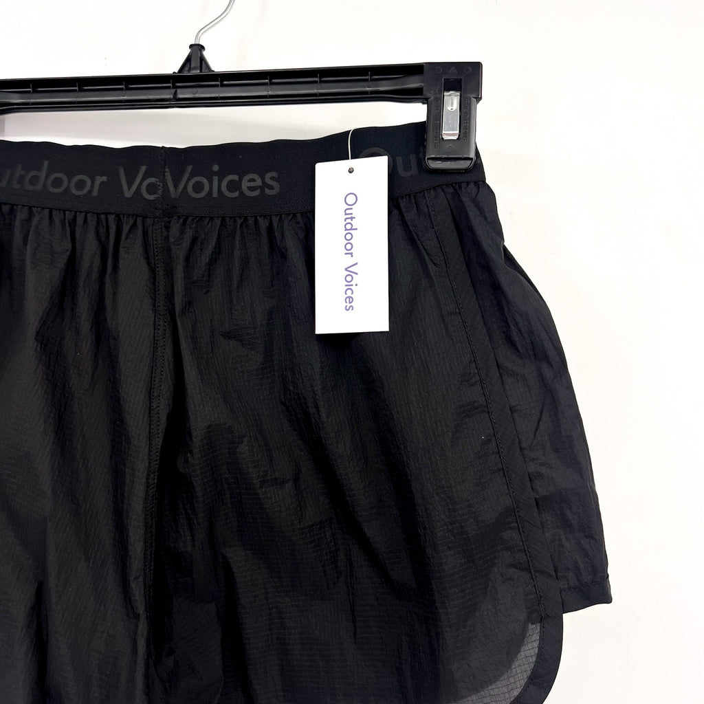 OUTDOOR VOICES Women's BreakLite Athletic Shorts XS Black 4" Inseam NWT
