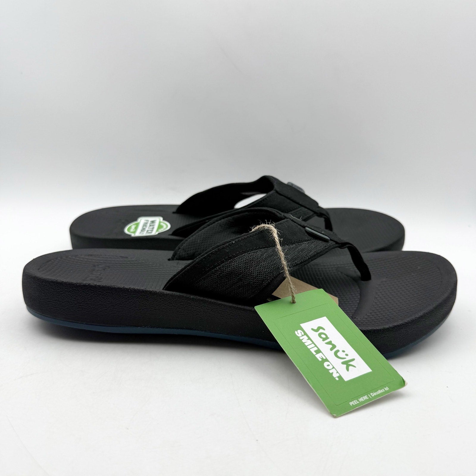 Sanuk Mens Cosmic Seas Mesh Thong Sandals US 11 EU 44 Black NWOB
