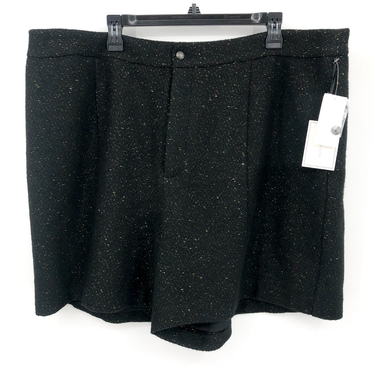 1. STATE Womens Tweed Dress Shorts 16W Rich Black Gold Speckled NWT