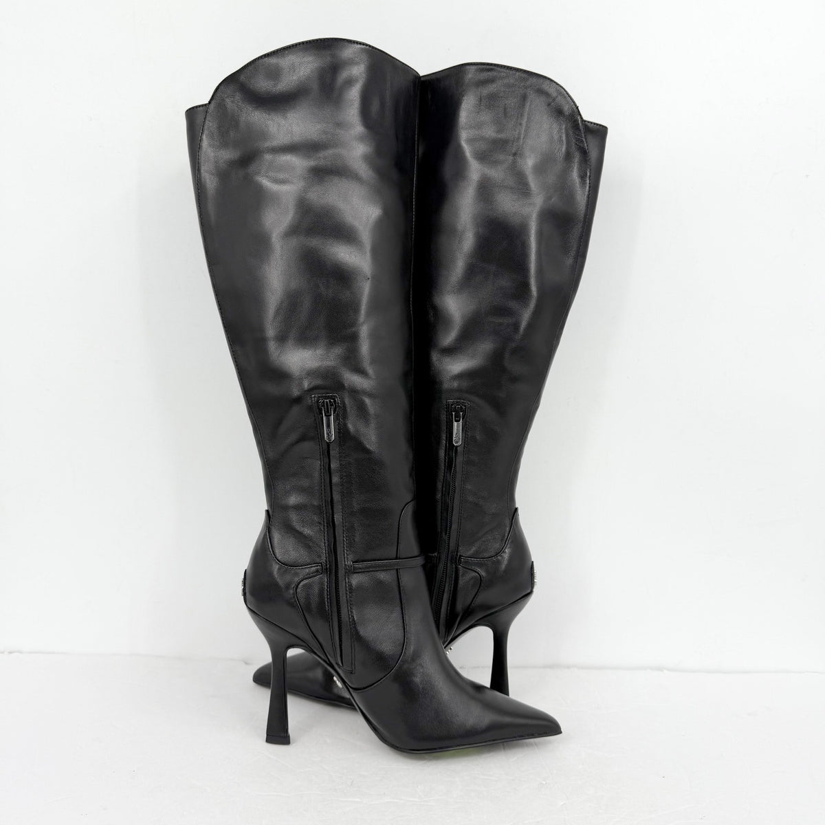 Sam Edelman Womens Elia Above Knee Boots US 6.5 M WIDE CALF Black Leather NIB