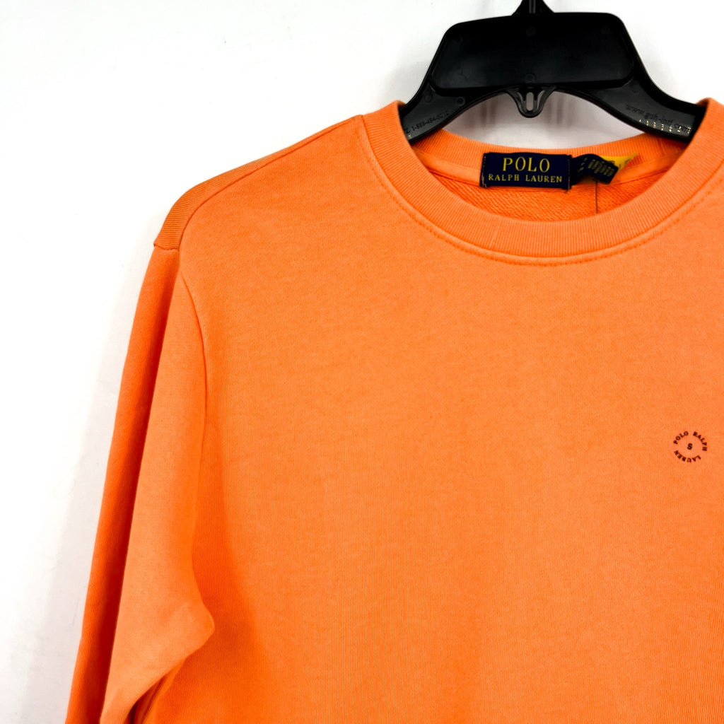 POLO RALPH LAUREN Men's Loopback Fleece Sweatshirt Small Orange Crewneck NWT