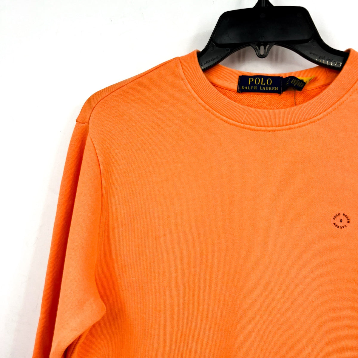 POLO RALPH LAUREN Men's Loopback Fleece Sweatshirt Small Orange Crewneck NWT