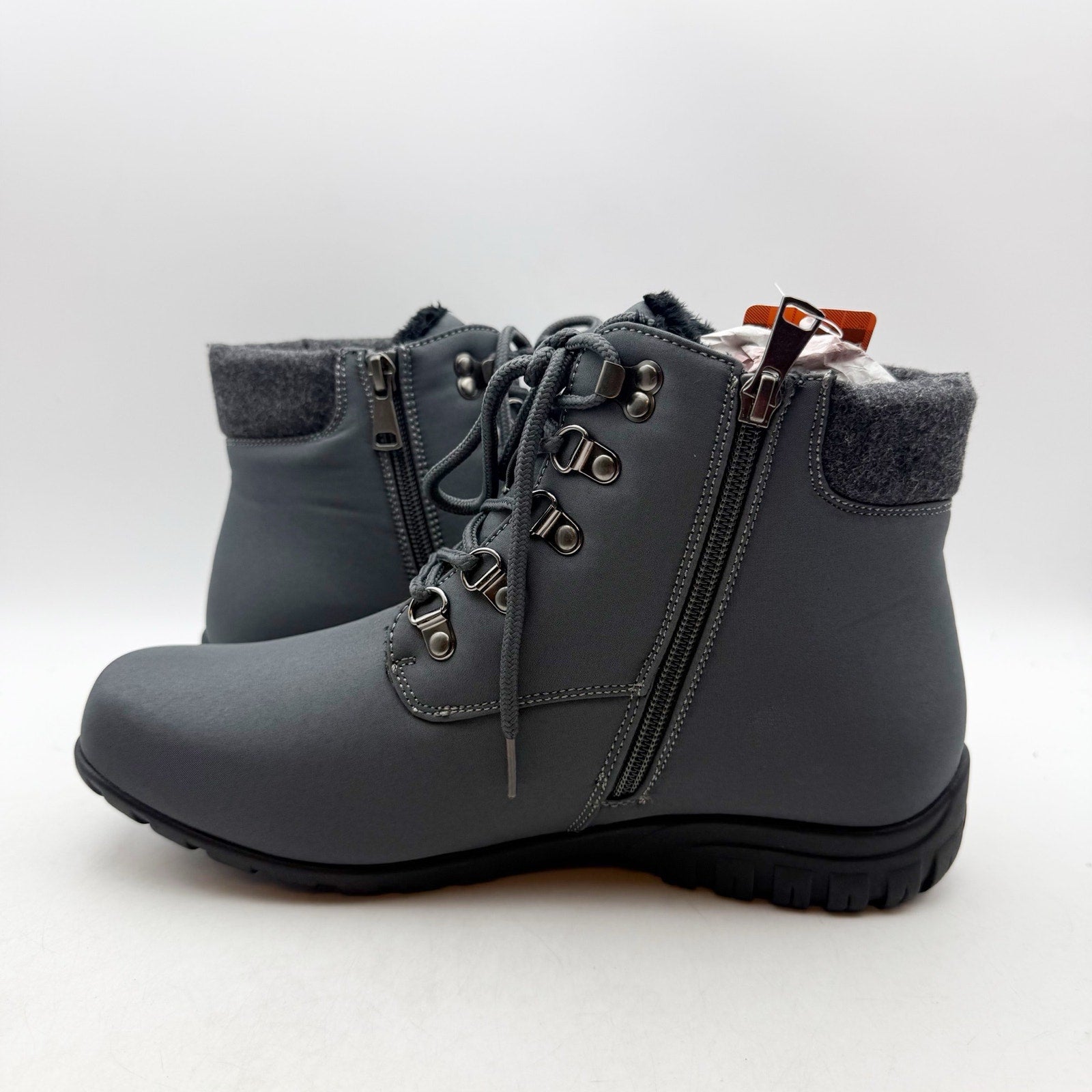 Propet Womens Dani Ankle Boots Size 9.5 M Grey Water Resistant Insulated NIB